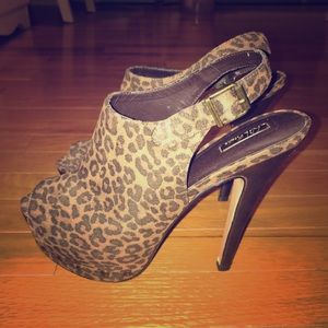Wild Pair Brown Leopard Slingback Heels